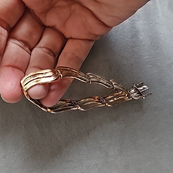 925 gold tone link bracelet - Picture 7 of 7